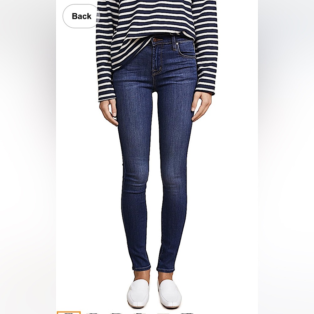 J Brand High Rise Maria Favorite Stretch Skinny Jeans in Dark Wash Fleeting 27